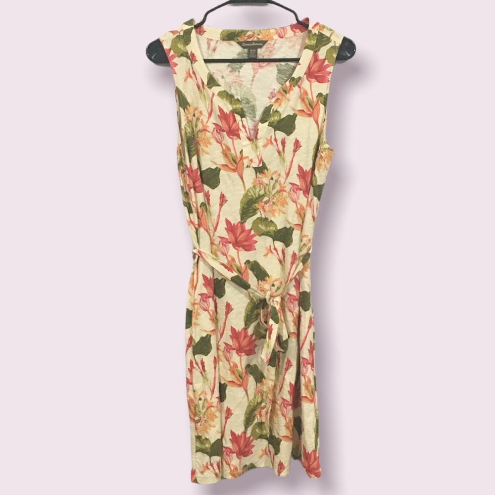 Tommy Bahama Floral Dress - Cream and Green